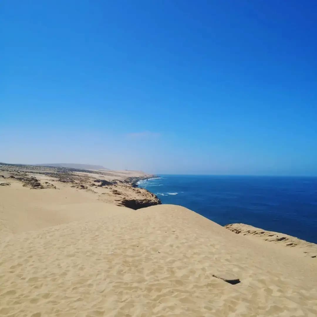 Dune de sable Timlaline en bord de mer, excursion depuis Agadir
