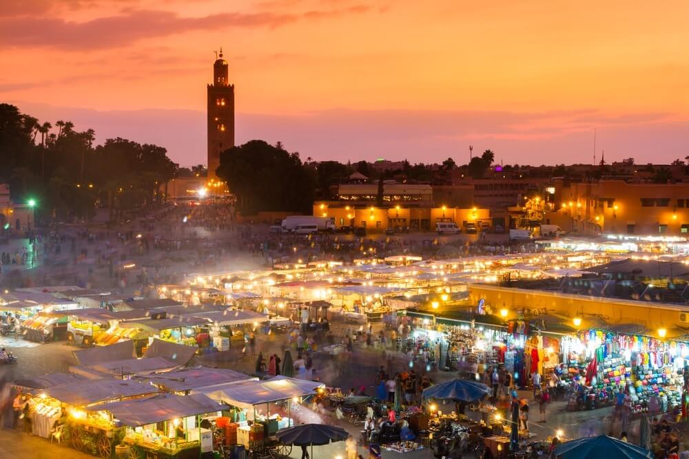 Excursión a Marrakech Place Jamaa El Fna de noche