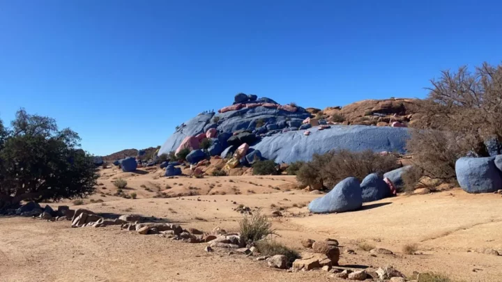 blue rocks of the desert Morocco
