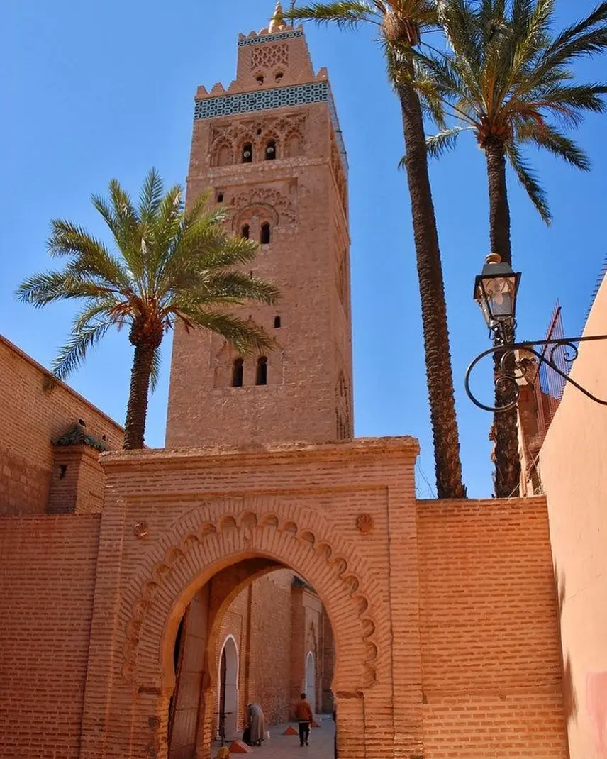 Entrance to the mosque in Marrakech