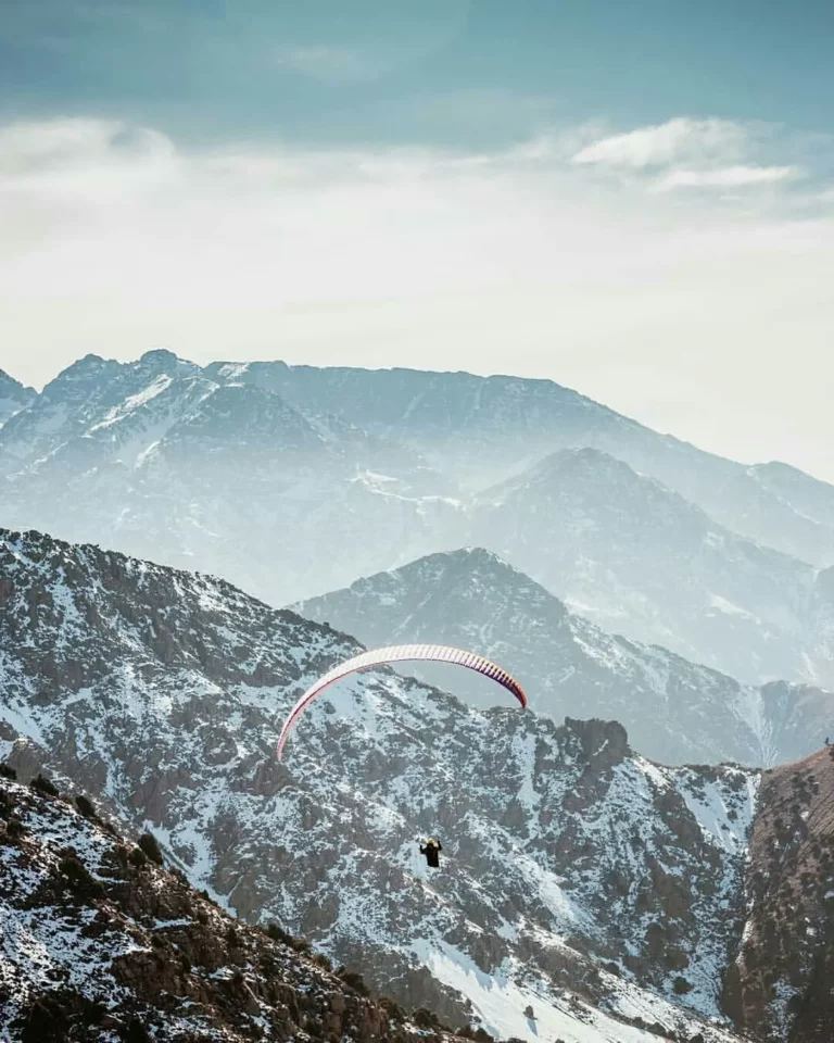 paragliding in the Moroccan mountains